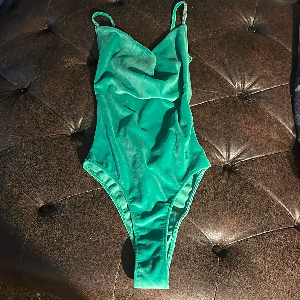 Juicy couture velvet rhinestones body suit small